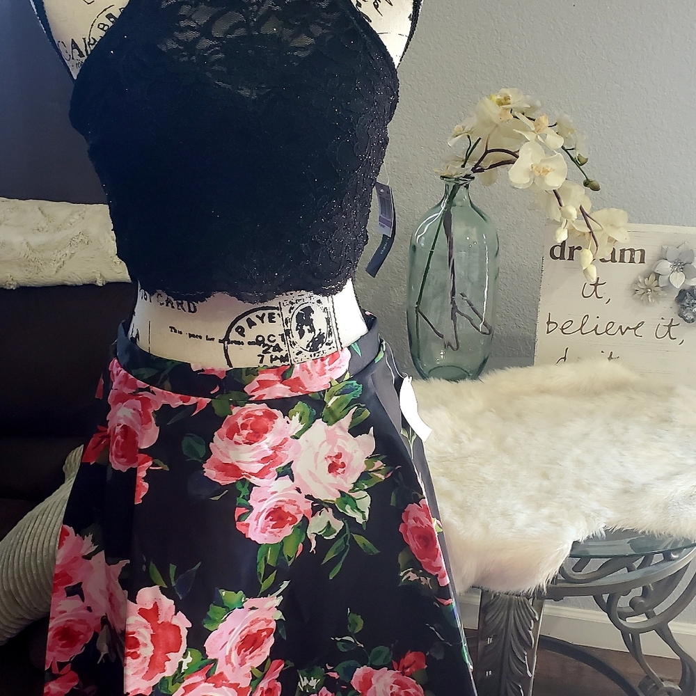 ❤️NWT City Studio JUNIORS CROP MINI TWO PIECE DRESS🌹 - Picture 3 of 6